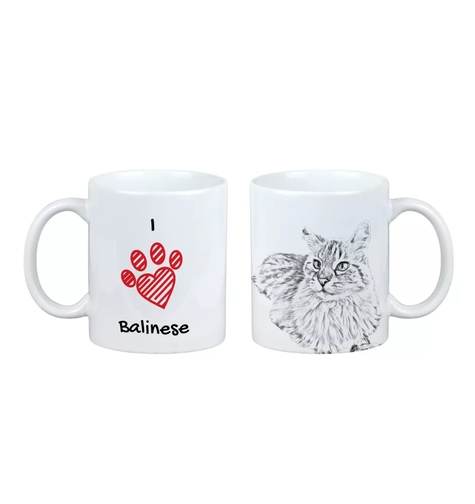 Balinese - cup with a cat, cute cup with graphics, a gift with your photo from the Art-Dog brand