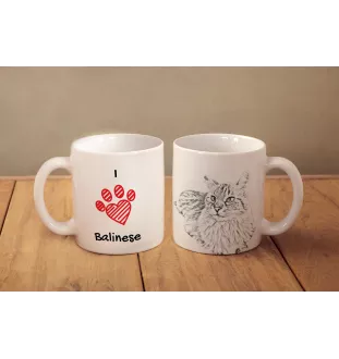 Kot balijski kubek z kotem I love Art-Dog