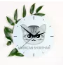 American Shorthair - MDF clock with graphics and the Art-Dog brand name