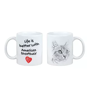 Amerikanisch Kurzhaar - Tasse mit Katze, Tasse mit Bild, personalisiertes Geschenk der Marke Art-Dog