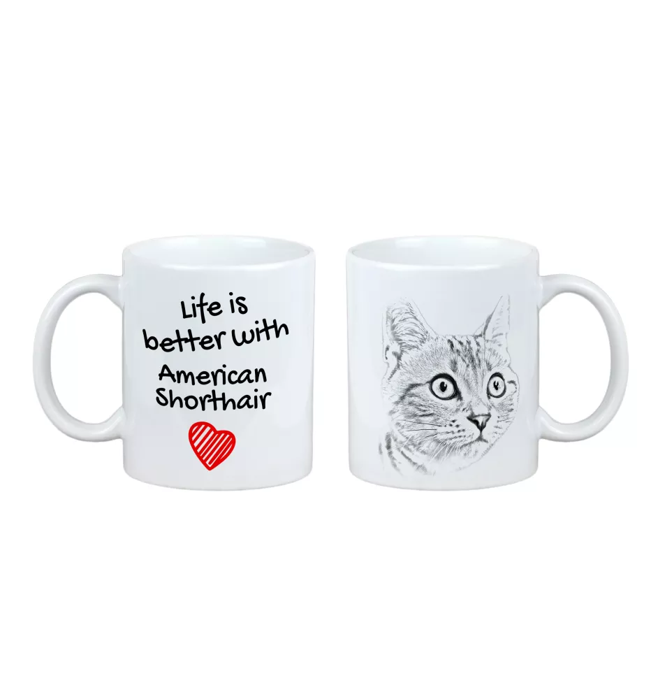 American Shorthair - cup with a cat, cup with a photo, personalized gift from the Art-Dog brand