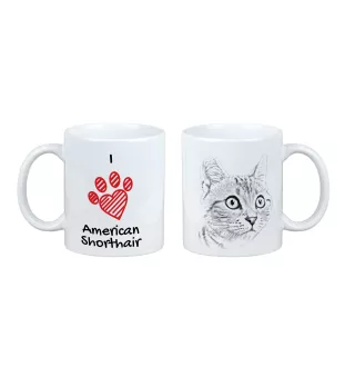 Amerikanisch Kurzhaar - Tasse mit Katze, entzückende Tasse mit Grafik, Geschenk mit Ihrem Foto von der Marke Art-Dog