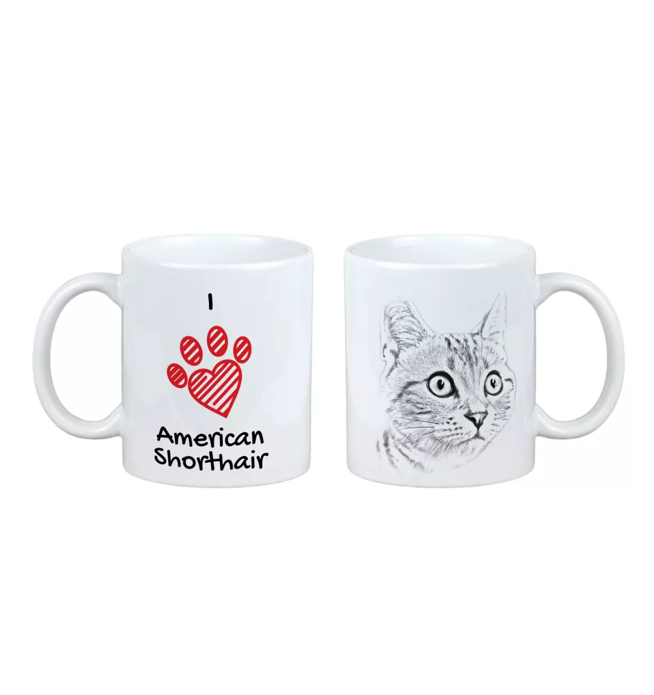 Amerikanisch Kurzhaar - Tasse mit Katze, entzückende Tasse mit Grafik, Geschenk mit Ihrem Foto von der Marke Art-Dog