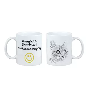 Amerykański krótkowłosy kubek z kotem Makes me happy Art-Dog