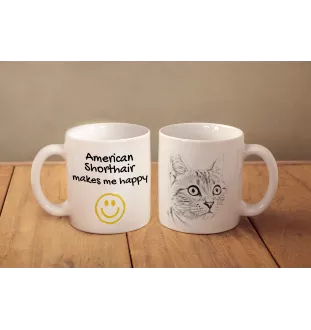 American Shorthair - cat mug, cheerful mug for a dog lover, personalized gift from the Art-Dog brand