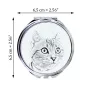 American Shorthair - pocket mirror with a cat, personalized mirror for a purse, compact mirror with Art-Dog brand print