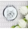 American Shorthair - pocket mirror with a cat, personalized mirror for a purse, compact mirror with Art-Dog brand print