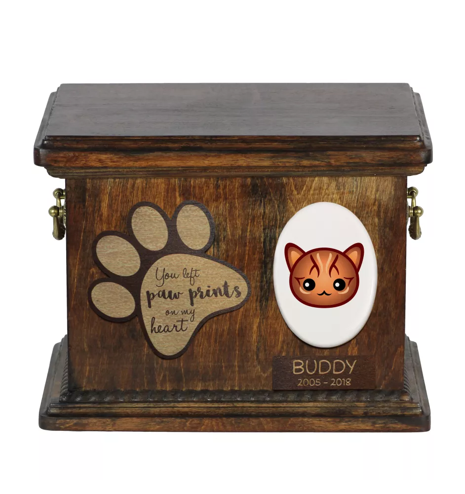 Bengal - urn for cat ashes, personalized urn with engraving, commemorative box for cat ashes by Art-Dog brand