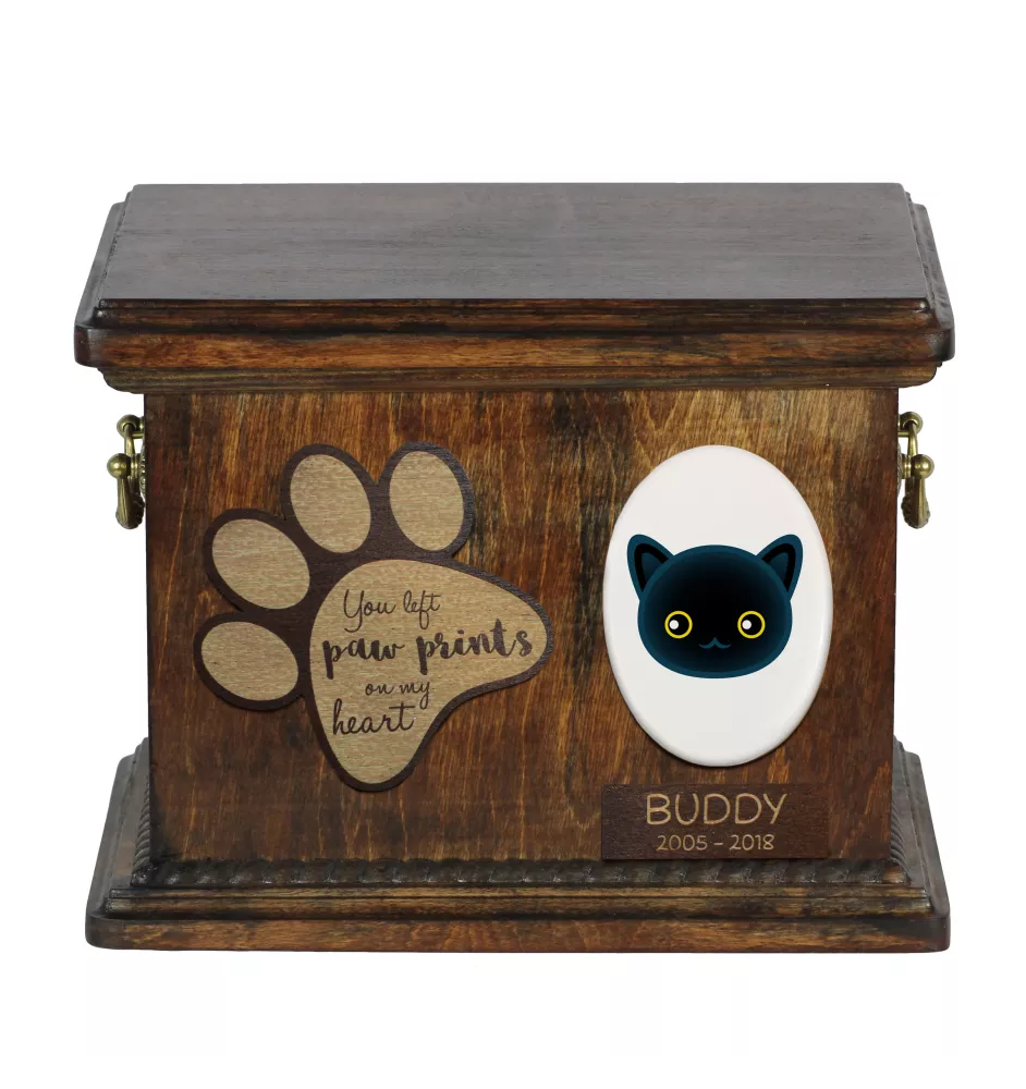 Bombay Katzenascheurne, personalisierte Urne mit Gravur, Erinnerungsbox für Katzenasche von der Marke Art-Dog