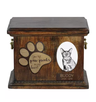 Bombay-Katze - Eine Urne für die Asche einer Katze, eine Urne für eine Katze mit Foto, eine personalisierte Katzenasche-Box der Marke Art-Dog.
