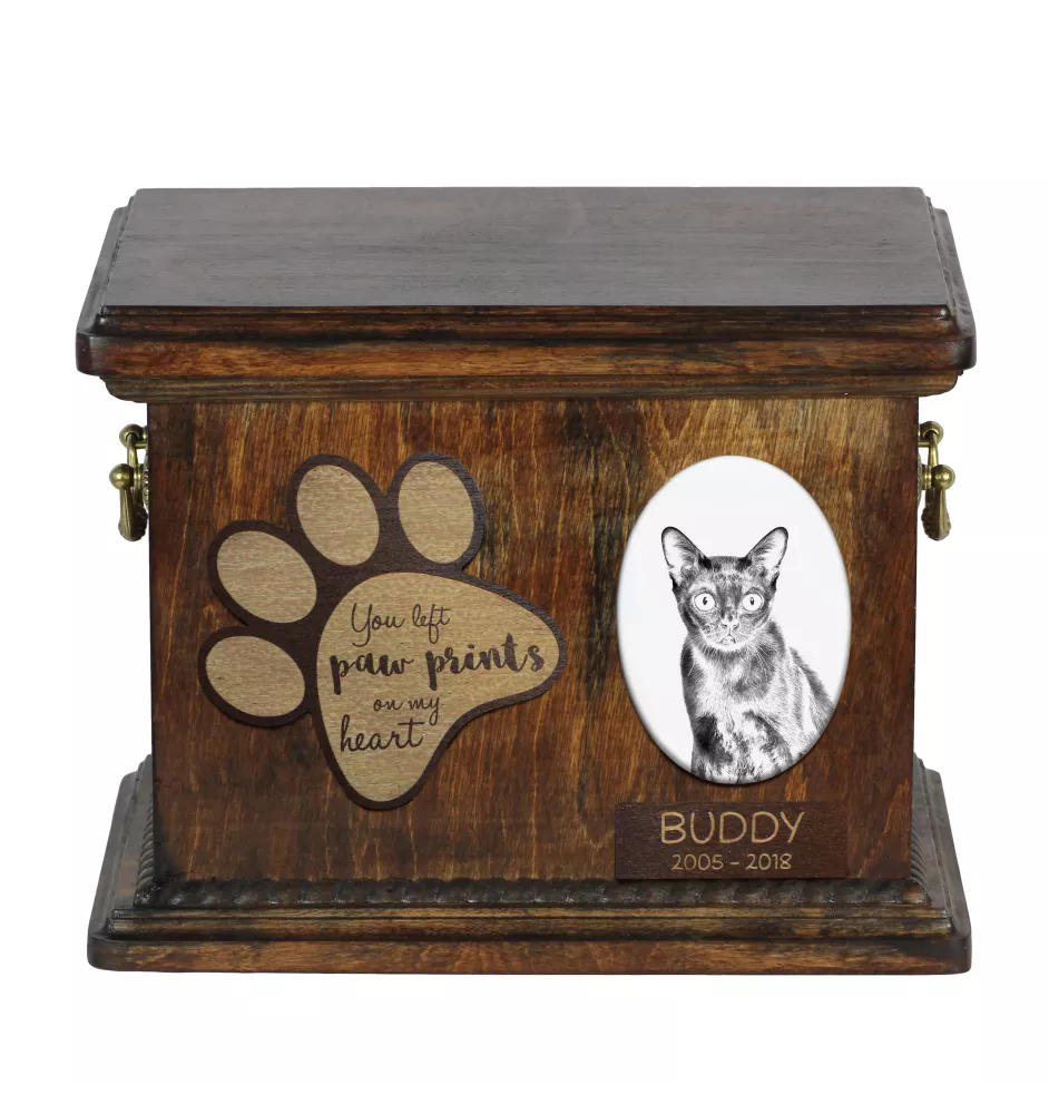 Chat de Bombay - urne pour les cendres de chat, urne pour chat avec photo, boîte personnalisée pour les cendres de chat de la marque Art-Dog