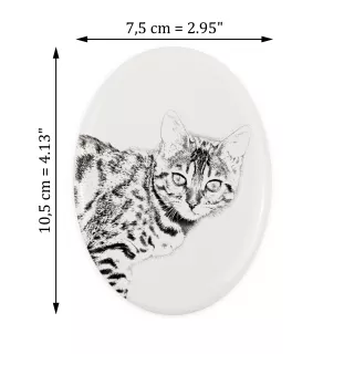 Bengal - une plaque commémorative avec une photo de chat, une plaque funéraire avec une impression, une plaque ovale personnalisée de la marque Art-Dog
