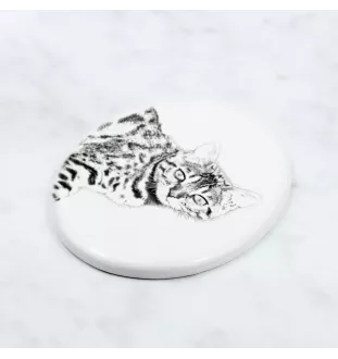 Bengal - commemorative plaque with a cat photo, tombstone with a print, personalized oval plaque from the Art-Dog brand