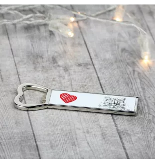 British Longhair - bottle opener with a cat, personalized fridge opener, unique gift for men by Art-Dog brand