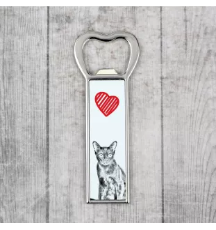 Bombay Cat - bottle opener with a cat, personalized fridge opener, unique gift for men by Art-Dog brand