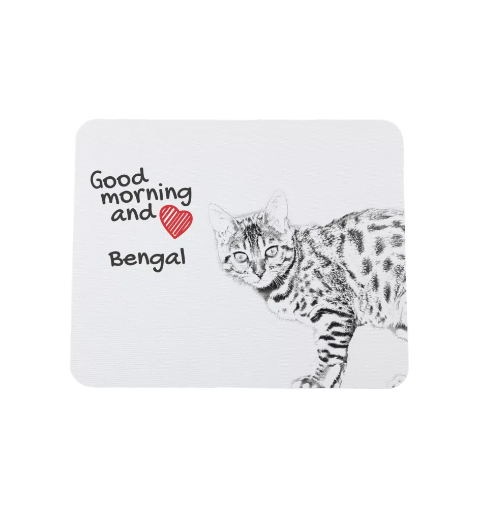 Bengal - mouse pad with print, personalized cat pad, unique gadget for an office worker from the Art-Dog brand