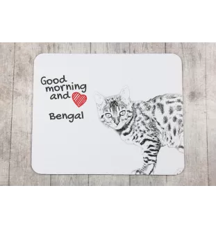 Bengal - mouse pad with print, personalized cat pad, unique gadget for an office worker from the Art-Dog brand