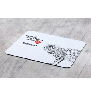 Bengal - mouse pad with print, personalized cat pad, unique gadget for an office worker from the Art-Dog brand