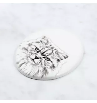 Britisch Langhaar - Gedenktafel mit einem Foto einer Katze, Grabplatte mit Druck, personalisierte ovale Platte der Marke Art-Dog