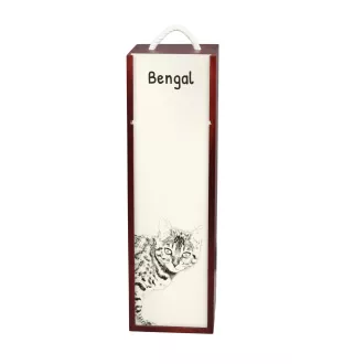 Bengal - wine box with a cat, alcohol box with graphics, personalized gift box from the Art-Dog brand