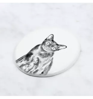 Bombay Cat - commemorative plaque with a cat photo, tombstone with a print, personalized oval plaque from the Art-Dog brand