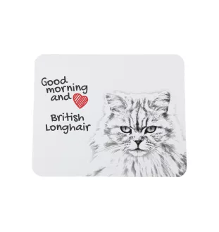 Britisch Langhaar - Mauspad mit Druck, personalisiertes Mauspad mit Katze, einzigartiges Gadget für Büroangestellte von Art-Dog.