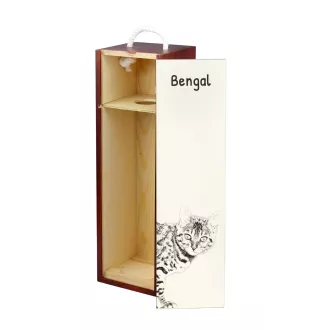 Bengal - wine box with a cat, alcohol box with graphics, personalized gift box from the Art-Dog brand