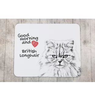 Britisch Langhaar - Mauspad mit Druck, personalisiertes Mauspad mit Katze, einzigartiges Gadget für Büroangestellte von Art-Dog.