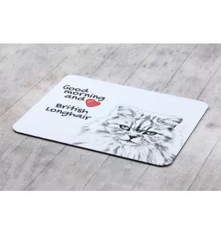 British Longhair - tapis de souris imprimé, tapis de souris personnalisé avec un chat, un gadget unique pour un employé de bureau de la marque Art-Dog