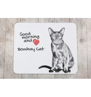 Bombay Cat - mouse pad with print, personalized cat pad, unique gadget for an office worker from the Art-Dog brand