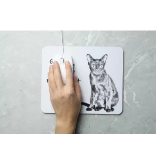 Bombay-Katze - Mauspad mit Druck, personalisiertes Mauspad mit Katze, einzigartiges Gadget für Büroangestellte von Art-Dog.