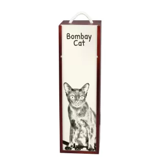 Bombay Cat - wine box with a cat, alcohol box with graphics, personalized gift box from the Art-Dog brand