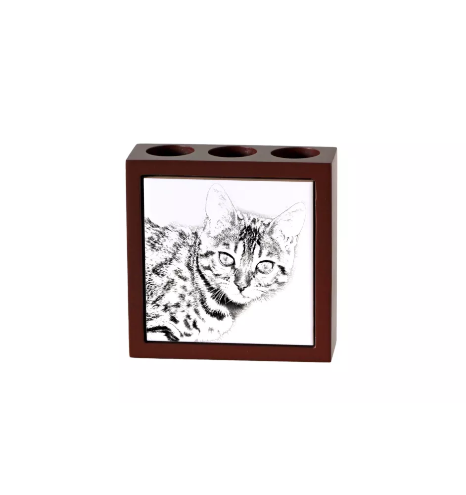 Bengalisch - Stifthalter mit Katze, Schreibtischorganizer mit Aufdruck, personalisierte Schreibtischdekoration von der Marke Art-Dog
