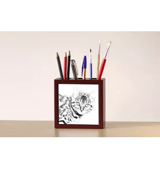 Bengal - porte-stylo avec un chat, organiseur de bureau avec impression, décoration de bureau personnalisée de la marque Art-Dog