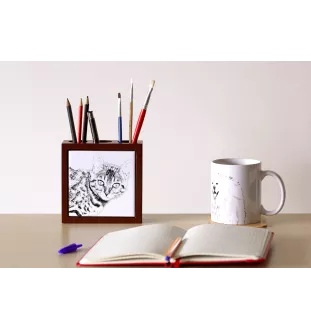 Bengalisch - Stifthalter mit Katze, Schreibtischorganizer mit Aufdruck, personalisierte Schreibtischdekoration von der Marke Art-Dog