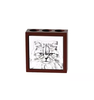 Britisch Langhaar - Stifthalter mit Katze, Schreibtischorganizer mit Aufdruck, personalisierte Schreibtischdekoration von der Marke Art-Dog