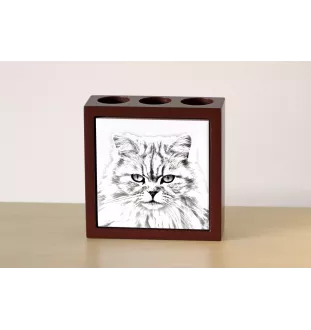 Britisch Langhaar - Stifthalter mit Katze, Schreibtischorganizer mit Aufdruck, personalisierte Schreibtischdekoration von der Marke Art-Dog