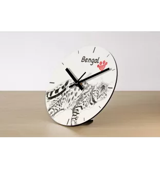 Bengal - horloge murale avec un chat, horloge de table avec impression, décoration personnalisée de la maison de la marque Art-Dog