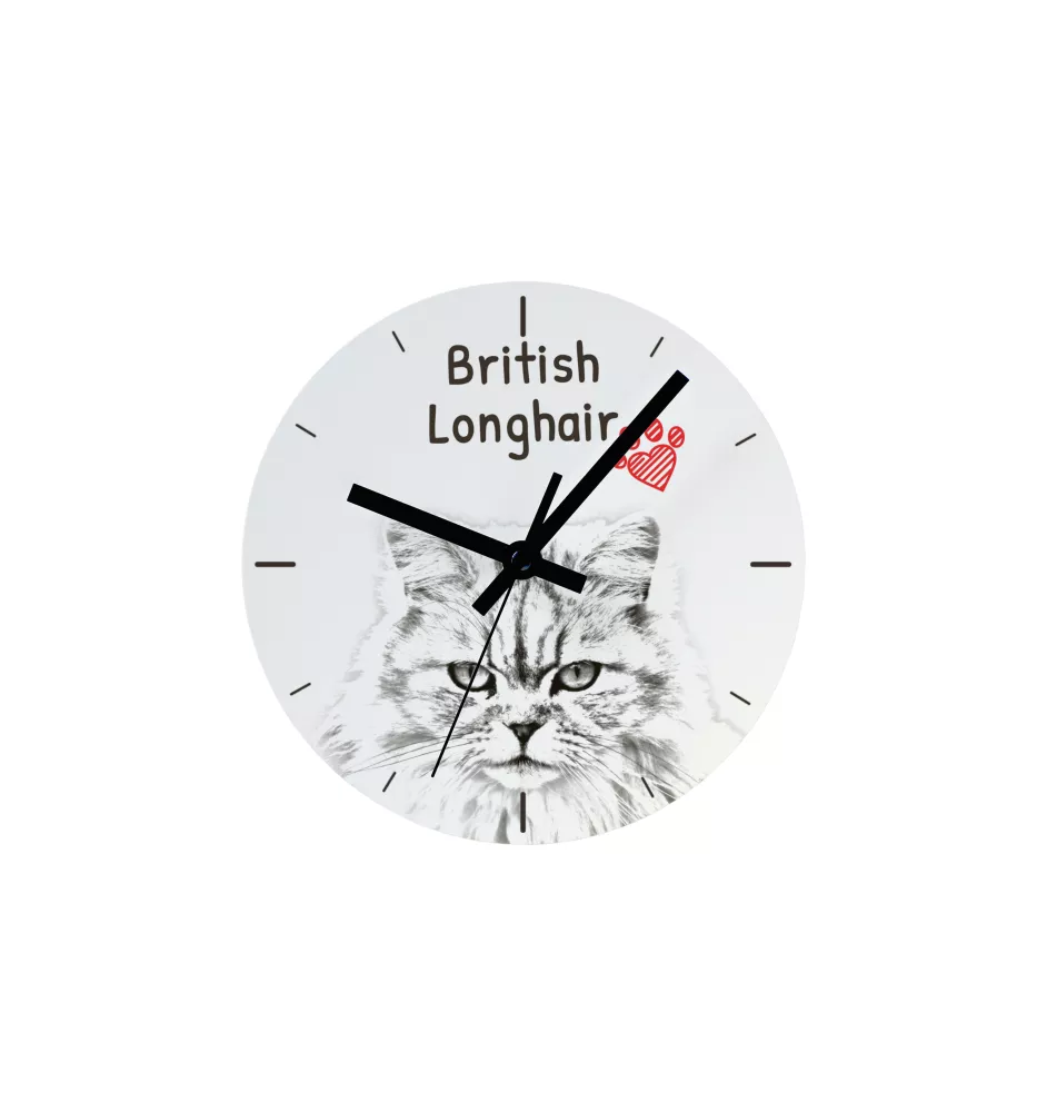 British Longhair - horloge murale avec un chat, horloge de table avec impression, décoration personnalisée de la maison de la marque Art-Dog