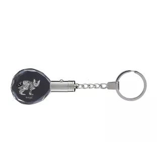 Bengalisch - Fob with cat photo, crystal key ring in gift box, unique gift by Art-Dog brand