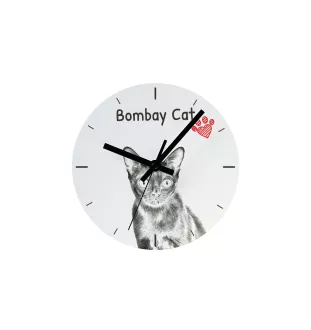 Bombay-Katze - Wanduhr mit Katze, Regal Uhr mit Druck, personalisierte Hausdekoration von Art-Dog.
