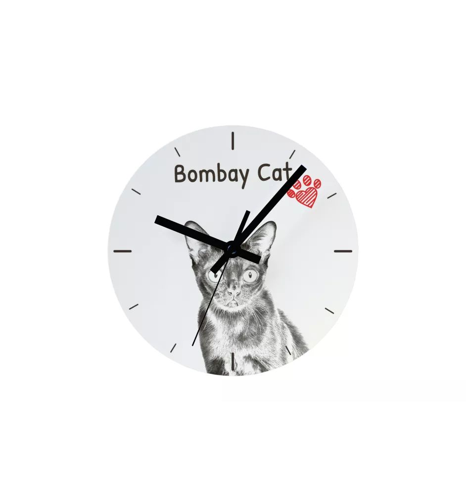 Bombay-Katze - Wanduhr mit Katze, Regal Uhr mit Druck, personalisierte Hausdekoration von Art-Dog.