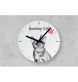 Chat de Bombay - horloge murale avec un chat, horloge de table avec impression, décoration personnalisée de la maison de la marque Art-Dog