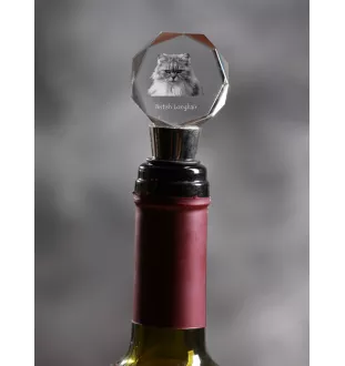 British Longhair - Bottle stopper, crystal wine stopper with cat photo, personalised gift for bartender by Art-Dog brand