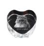 Britisch Langhaar - Kristalluhr mit Katzenbild, Herzregal-Uhr, personalisierte Standuhr von Art-Dog.