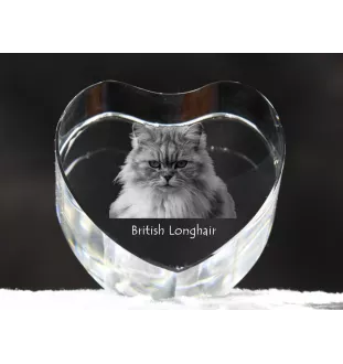 Brytyjski długowłosy serce kryształowe z kotem Art-Dog