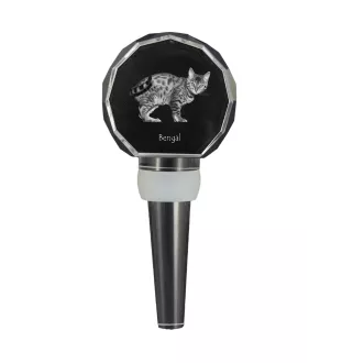 Bengal - Bouchon de bouteille en cristal avec chat, bouchon de vin unique avec photo, cadeau personnalisé pour sommelier par la marque Art-Dog