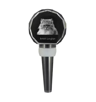 Britisch Langhaar - Kristallflaschenverschluss mit Katze, einzigartiger Weinverschluss mit Foto, personalisiertes Geschenk für Sommelier der Marke Art-Dog