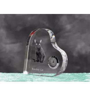 Bombajski zegar w kształcie serca z kotem Art-Dog