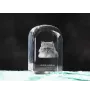 British Longhair - crystal cube with a photo, photo of a cat in crystal, cubic paperweight from Art-Dog brand